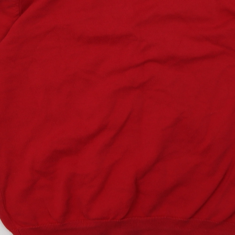 George Girls Red V-Neck  Cotton Cardigan Jumper Size 12-13 Years  Button - School Wear
