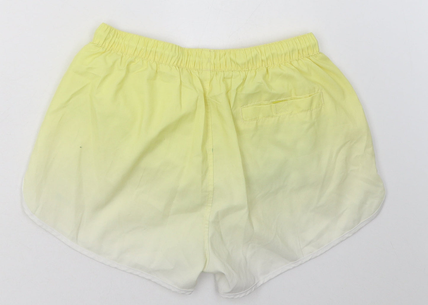 11 degrees Womens Yellow  Polyester Sweat Shorts Size S L3 in Regular Tie