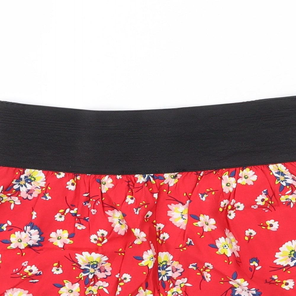 New Look Girls Red Floral Polyester Paperbag Shorts Size 11 Years  Regular