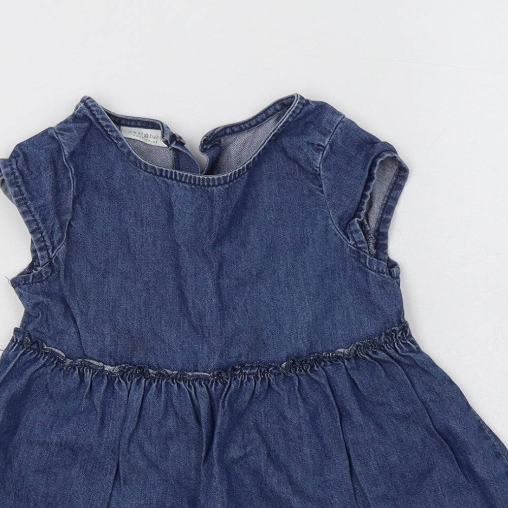 NEXT Baby Blue  Cotton A-Line  Size 12-18 Months  Round Neck Button