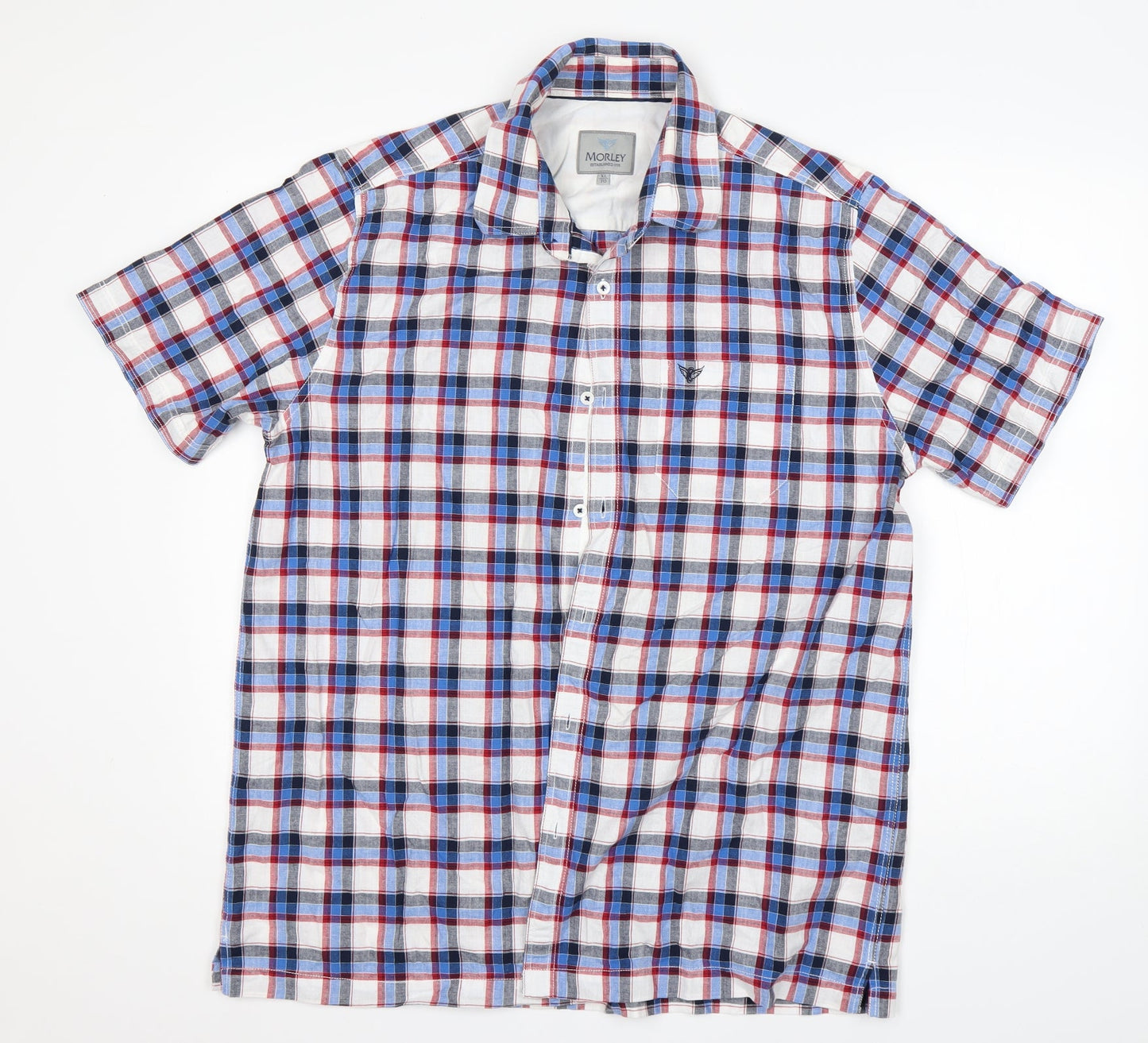 Morley Mens Multicoloured Plaid   Button-Up Size XL Collared