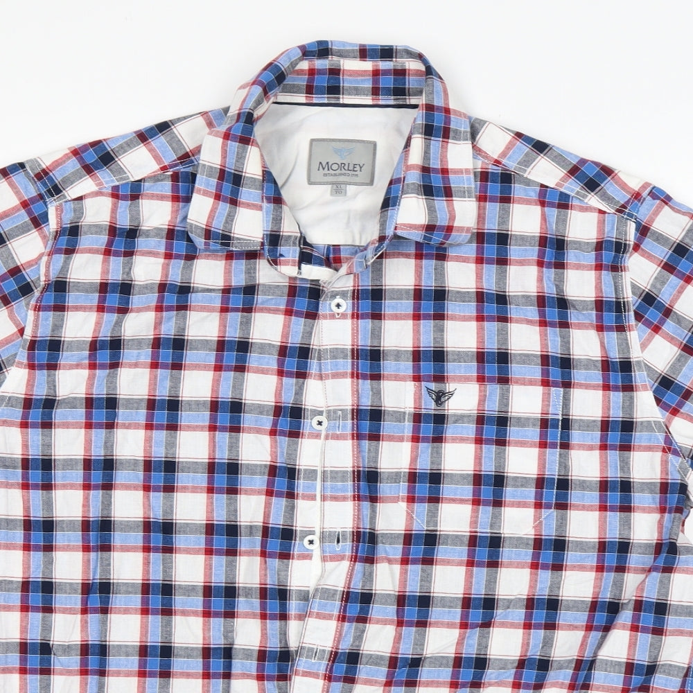 Morley Mens Multicoloured Plaid   Button-Up Size XL Collared