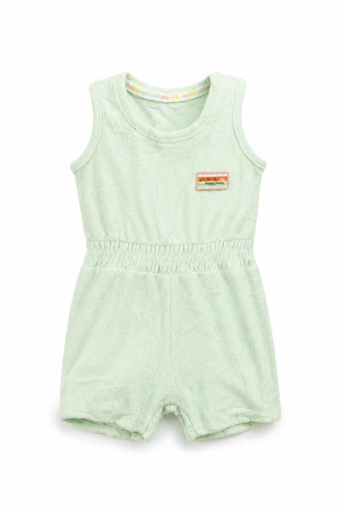 Primark Girls Green  Cotton Romper One-Piece Size 6-9 Months