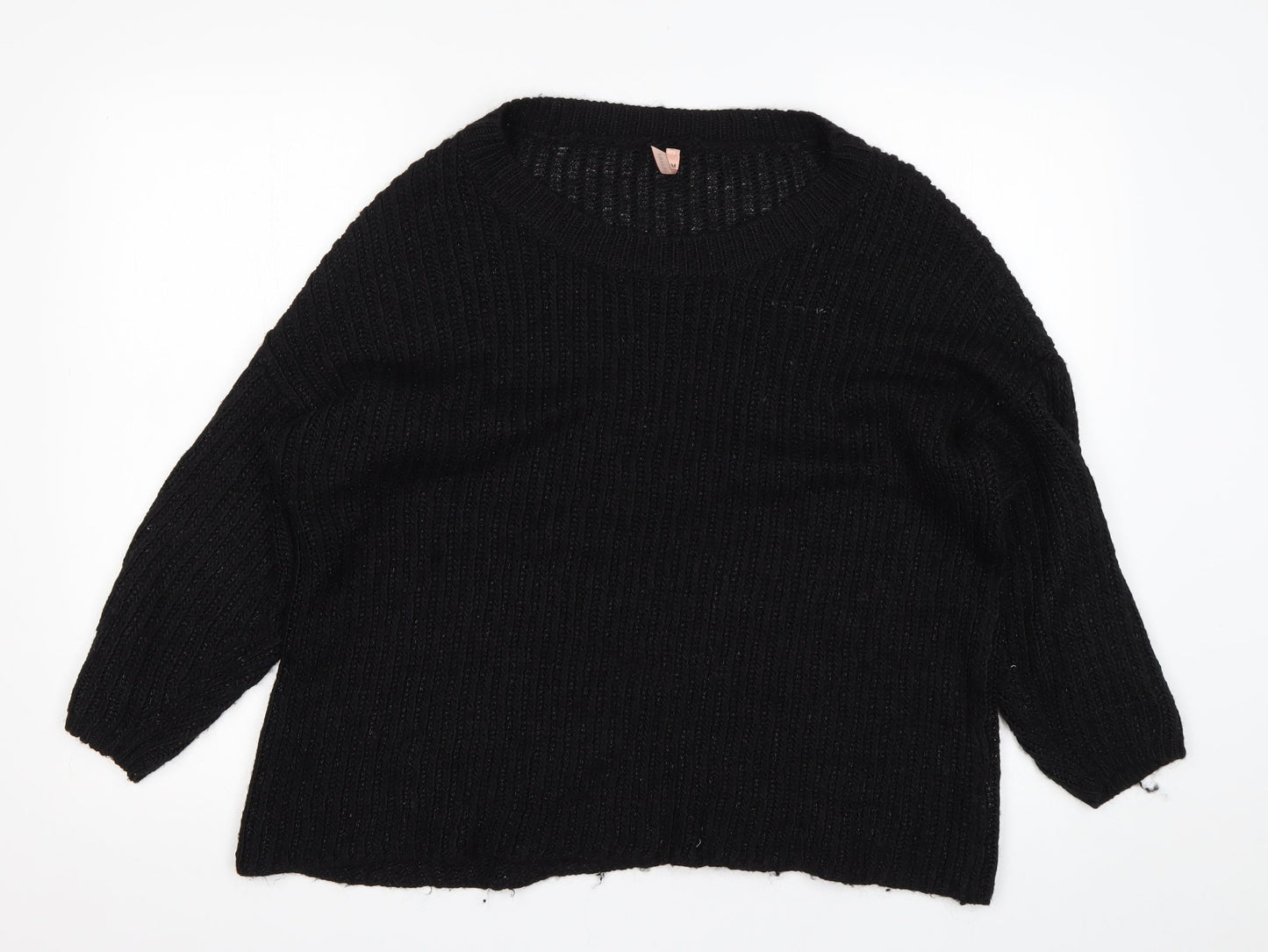 Sweewe Womens Black Round Neck  Acrylic Pullover Jumper Size S