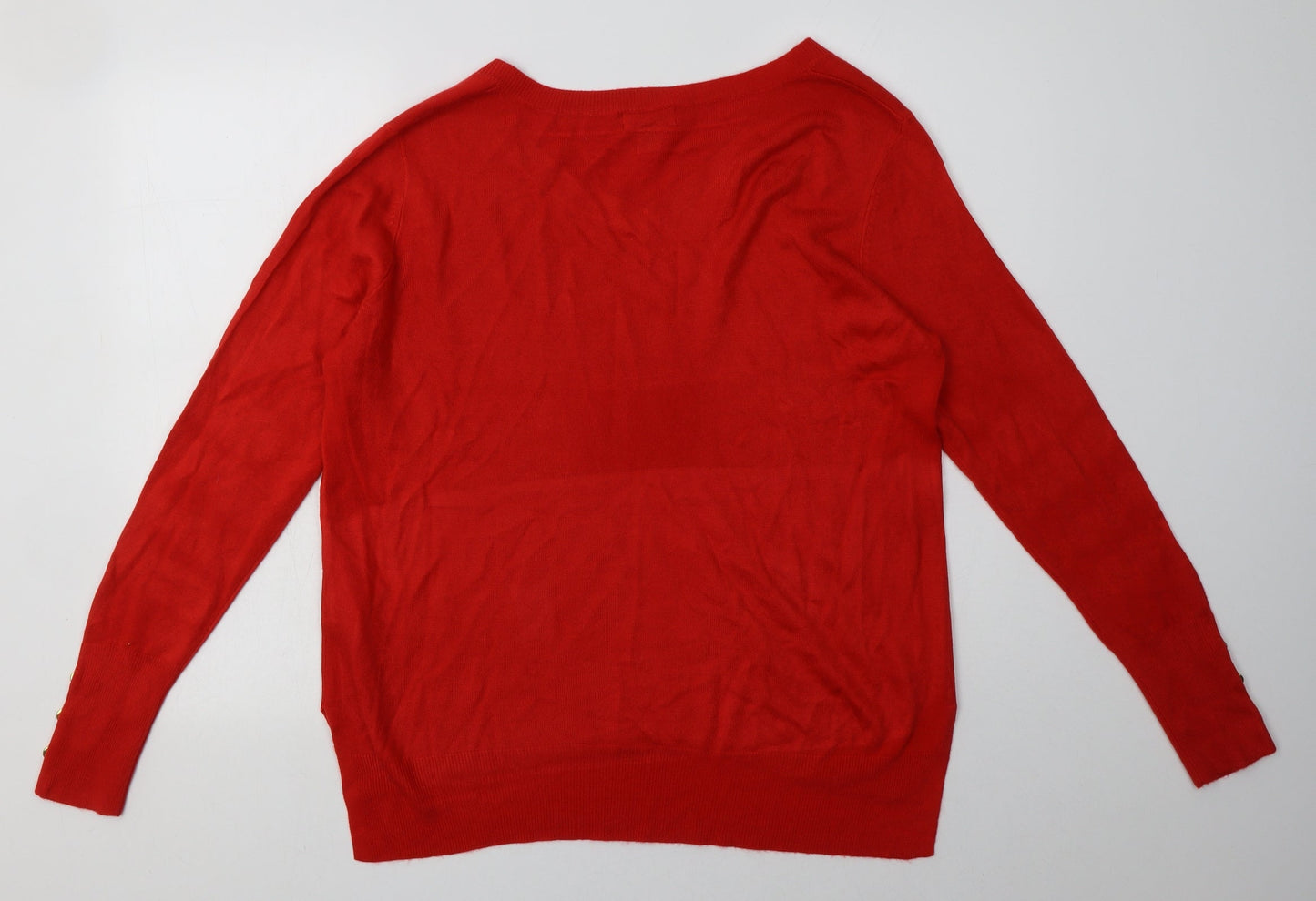 Primark Womens Red  Acrylic Pullover Sweatshirt Size M  Pullover