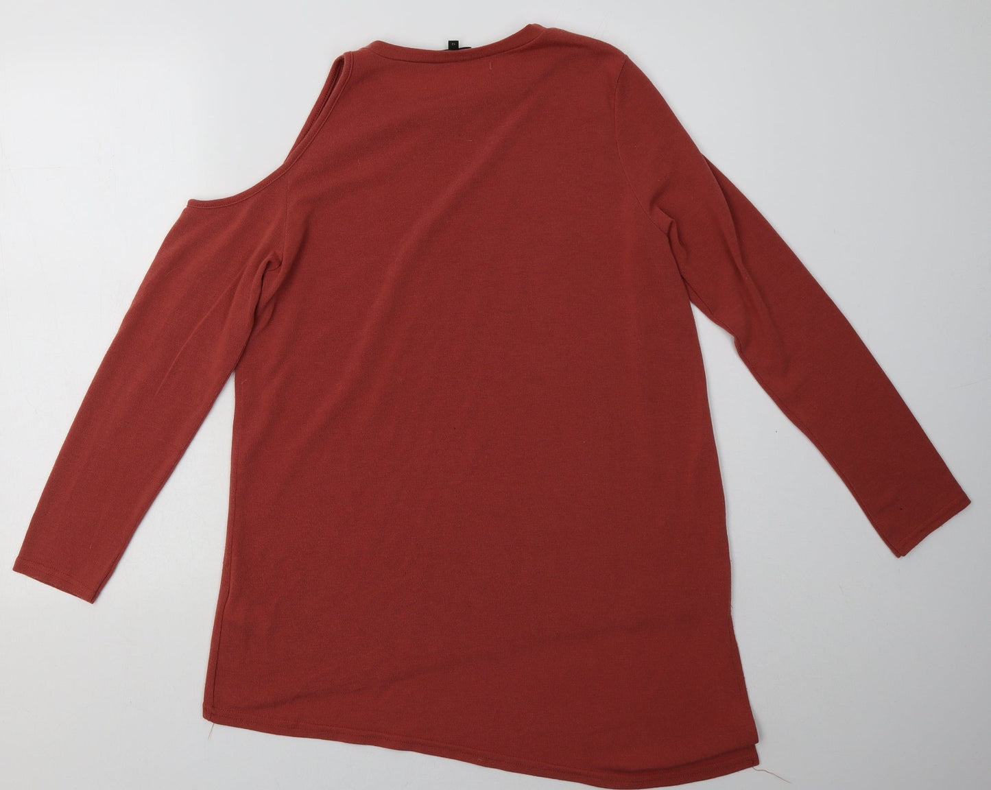 River Island Womens Pink  Polyester Pullover Sweatshirt Size 12  Pullover - one cold shoulder
