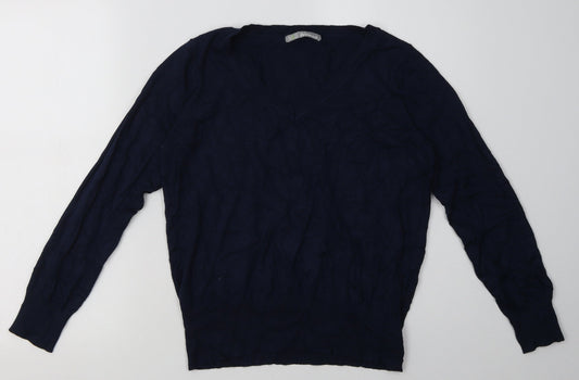 Marks and Spencer Womens Blue  Viscose Pullover Sweatshirt Size 14  Pullover