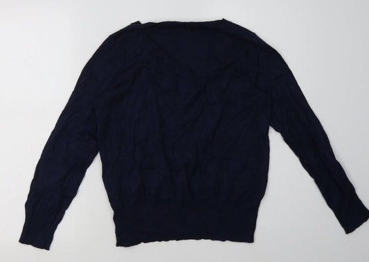 Marks and Spencer Womens Blue  Viscose Pullover Sweatshirt Size 14  Pullover