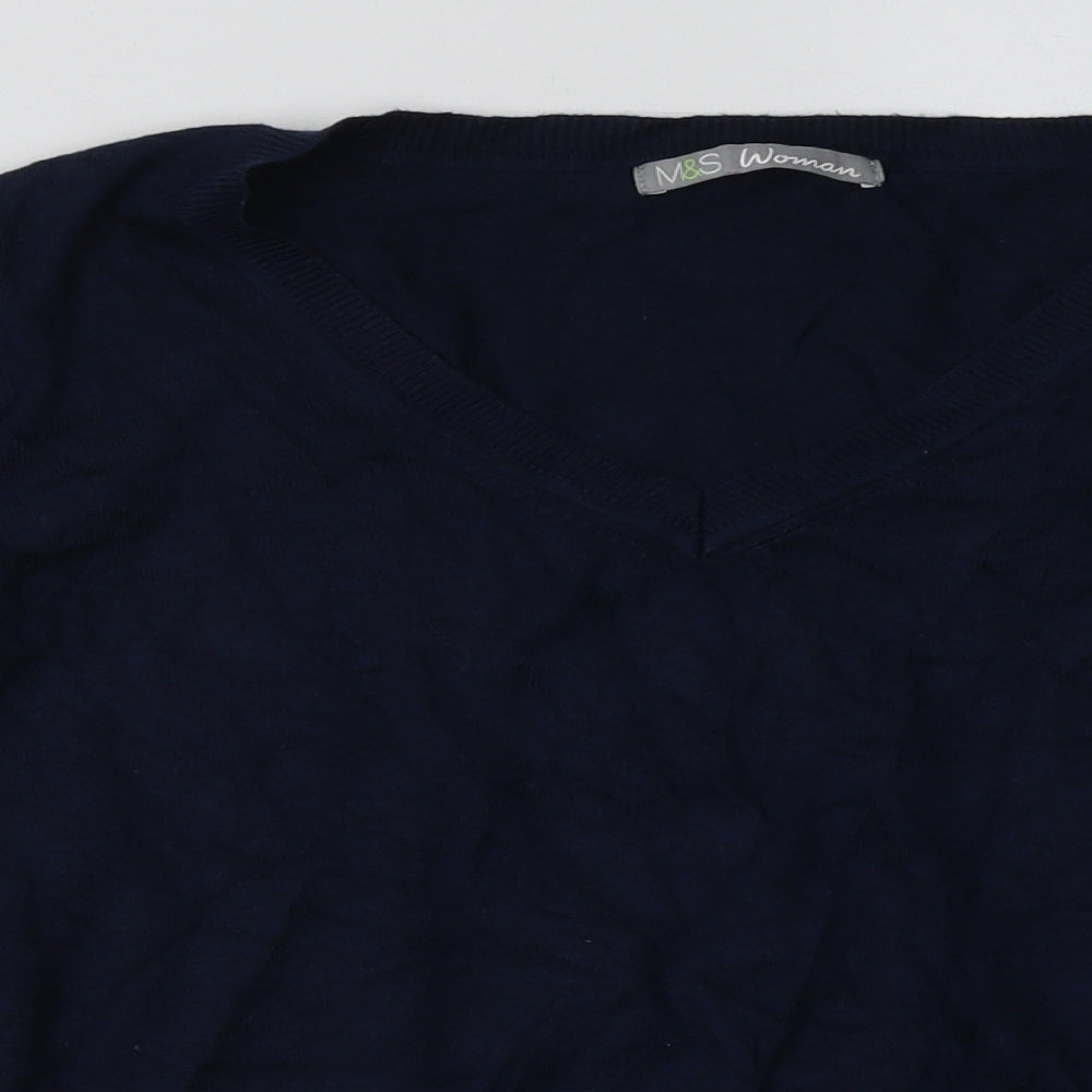 Marks and Spencer Womens Blue  Viscose Pullover Sweatshirt Size 14  Pullover