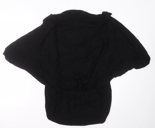 Crafted Womens Black V-Neck  Viscose Cardigan Jumper Size 14