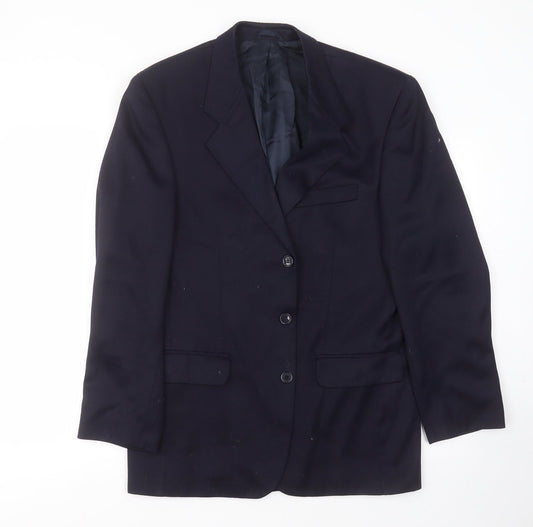 BURTONS Mens Blue  Polyester Jacket Suit Jacket Size 38