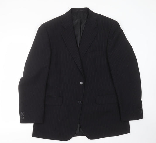 Pinstripe Mens Beige Striped Polyester Jacket Suit Jacket Size 42