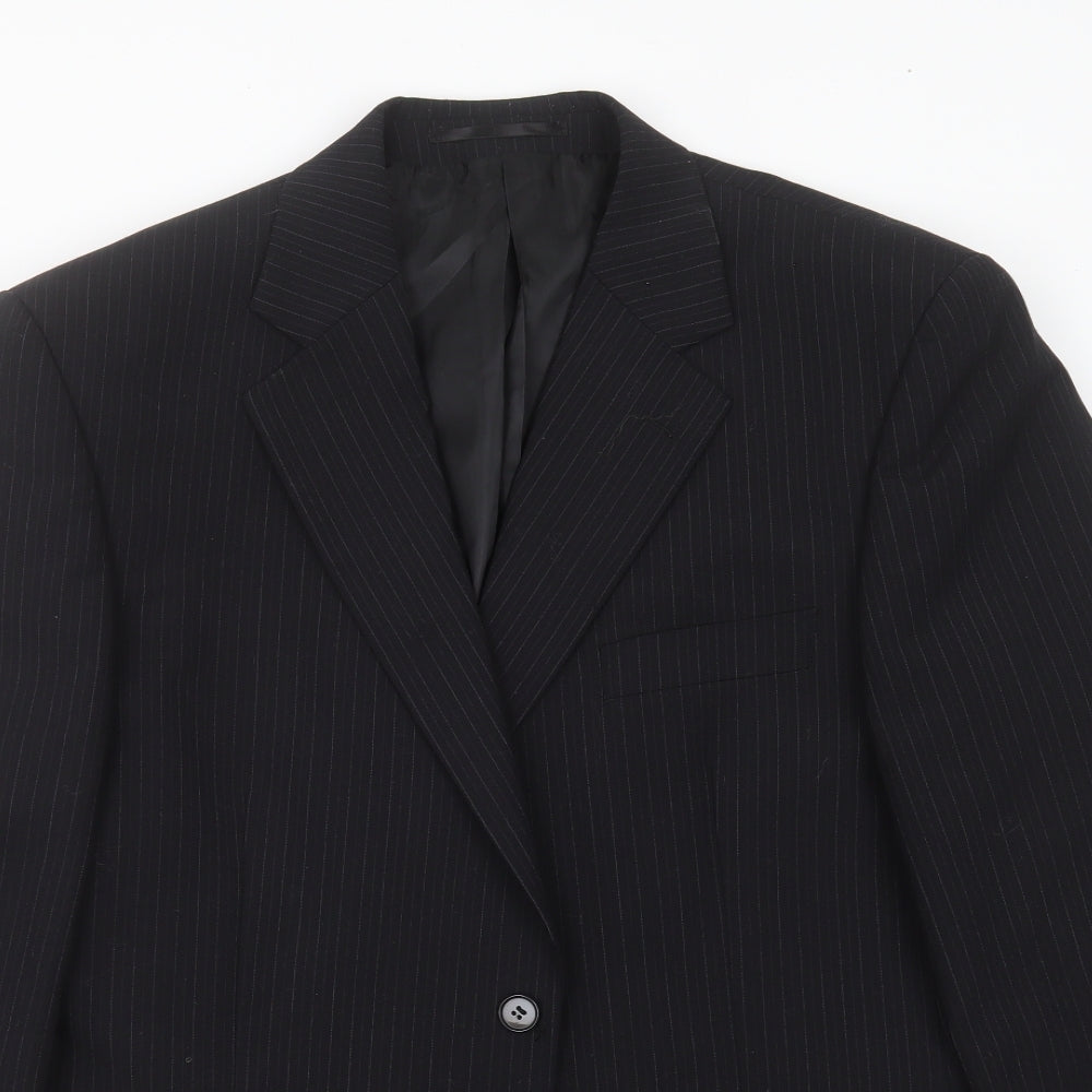 Pinstripe Mens Beige Striped Polyester Jacket Suit Jacket Size 42