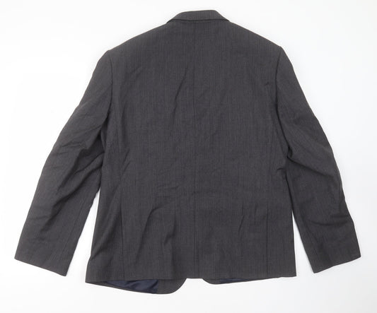 Marks and Spencer Mens Grey Herringbone Wool Jacket Suit Jacket Size 44