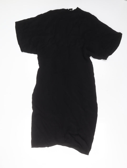 ASOS Womens Black  Viscose Shift  Size 8  V-Neck  - tie Front Detail