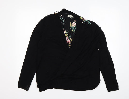 Papaya Womens Multicoloured V-Neck Floral Viscose Cardigan Jumper Size 12