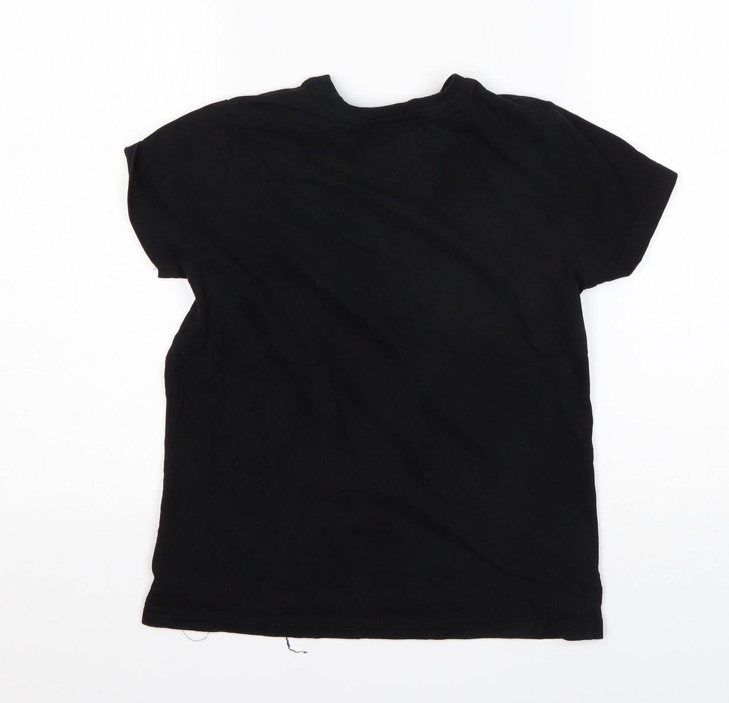 Primark Boys Black Floral  Basic T-Shirt Size 8-9 Years Round Neck