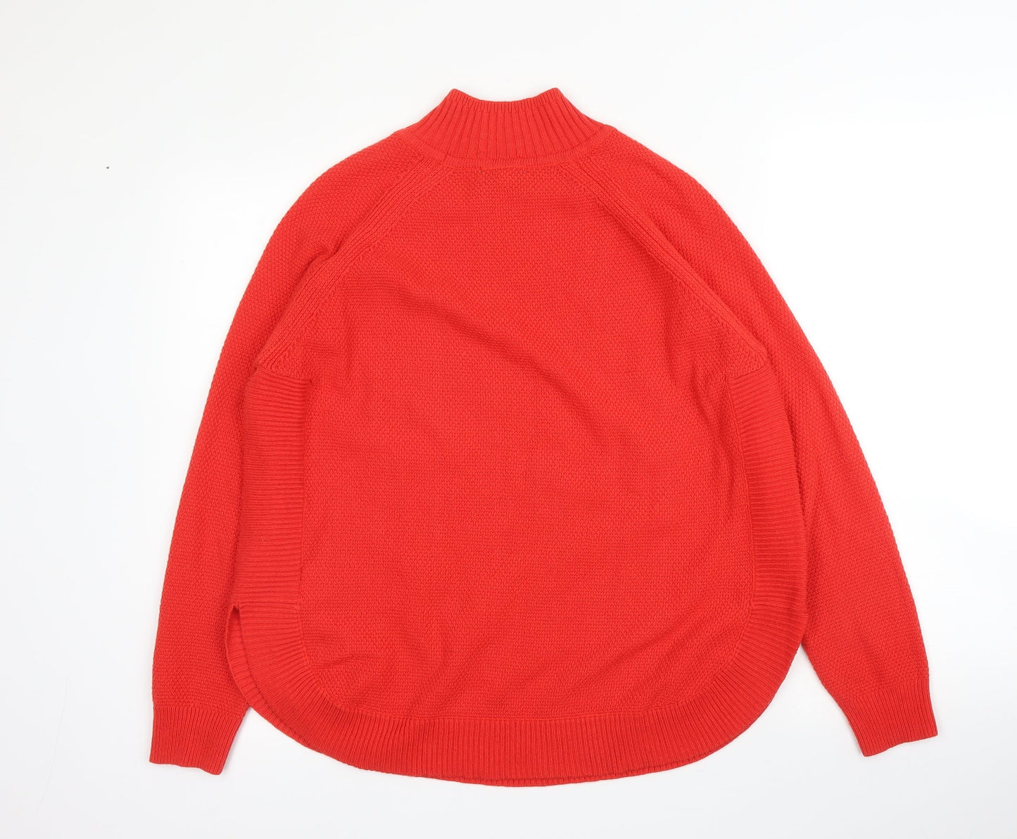 Warehouse Womens Red Mock Neck  Acrylic Pullover Jumper Size 10