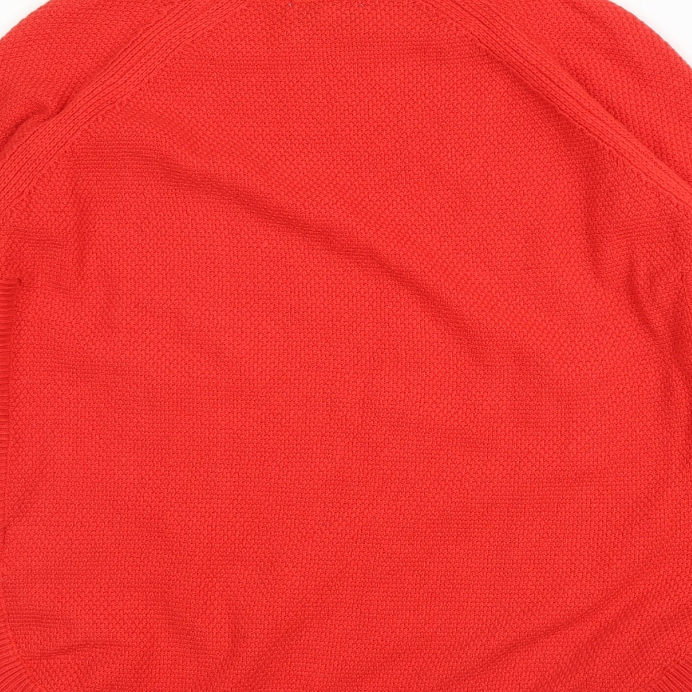 Warehouse Womens Red Mock Neck  Acrylic Pullover Jumper Size 10