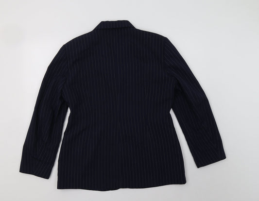 Mackays Womens Blue Striped  Jacket Blazer Size 14  Button