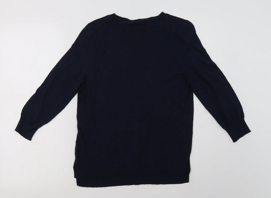 NEXT Womens Blue Crew Neck  Cotton Pullover Jumper Size 10