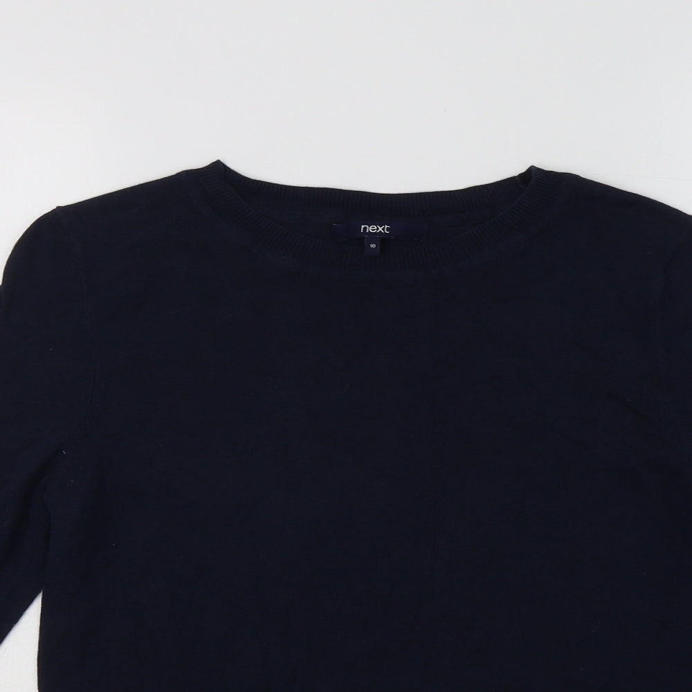 NEXT Womens Blue Crew Neck  Cotton Pullover Jumper Size 10