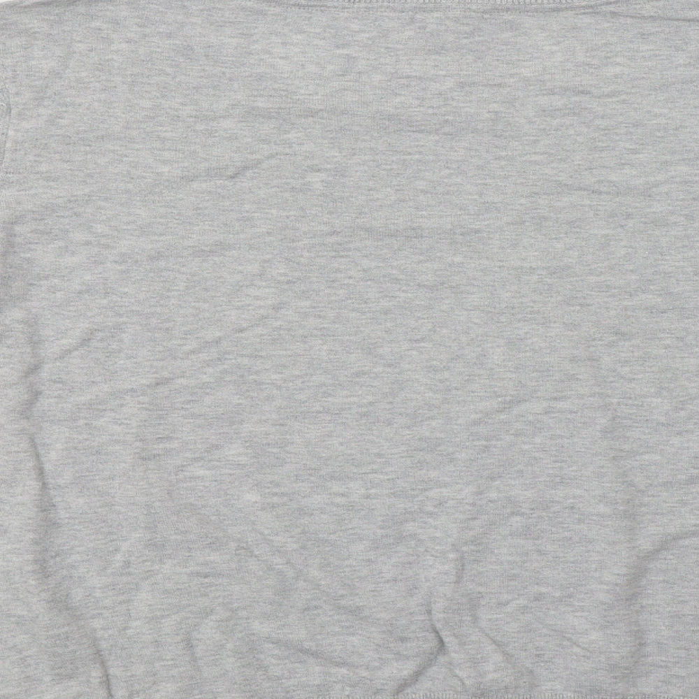 Laura As Womens Grey Round Neck  Cotton Pullover Jumper Size 16