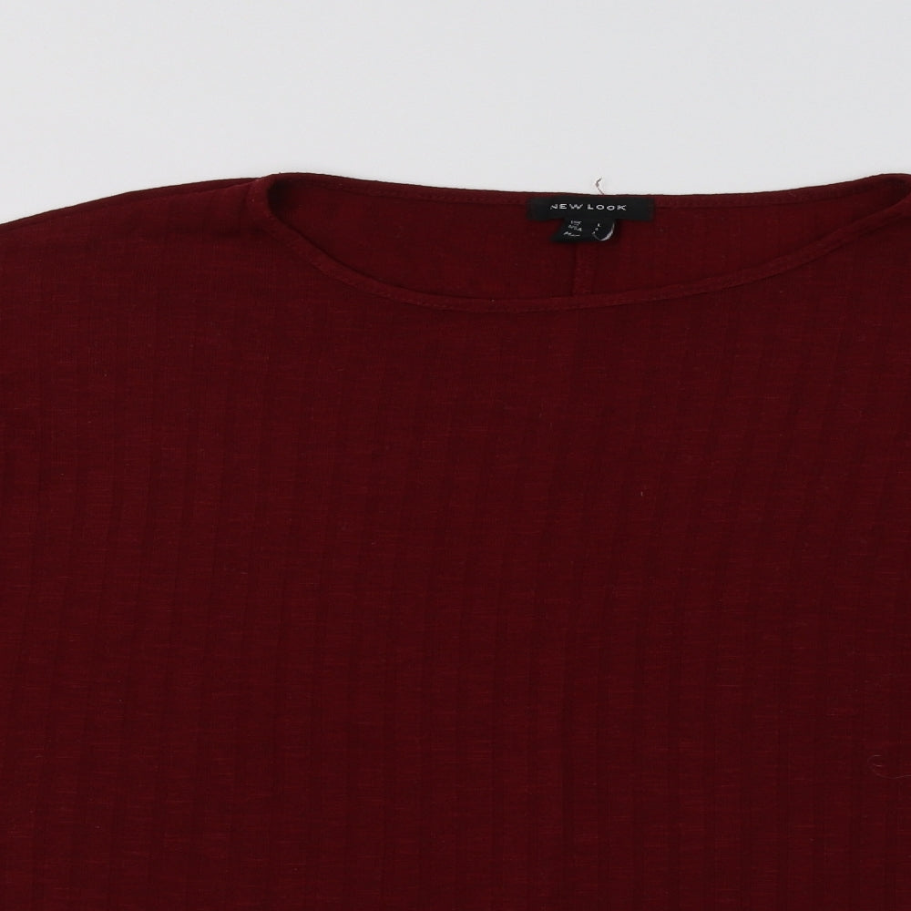 New Look Womens Red Crew Neck  Polyester Pullover Jumper Size L