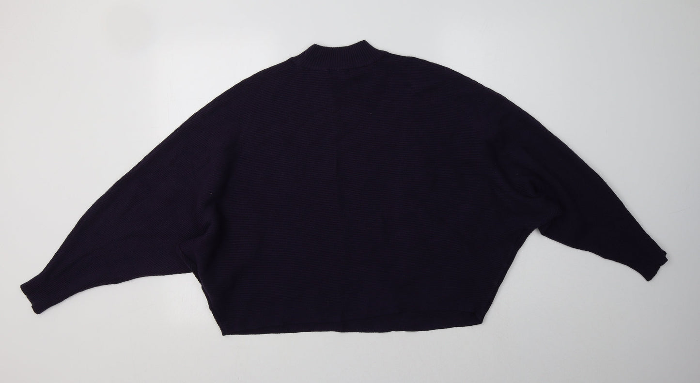 Apricot Womens Purple Mock Neck  Viscose Pullover Jumper Size 14