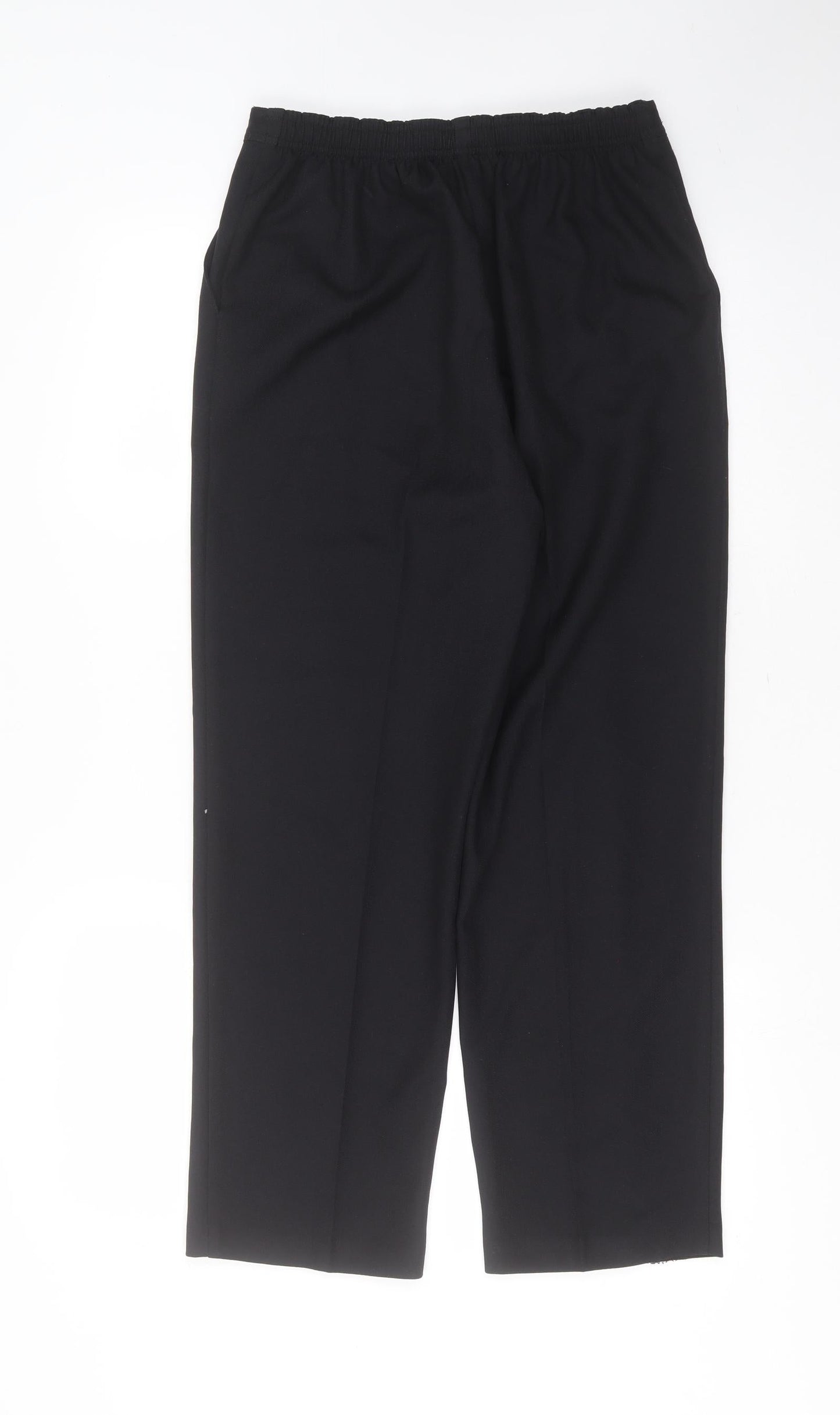 Soon Womens Black Herringbone Polyester Trousers  Size 10 L26 in Regular