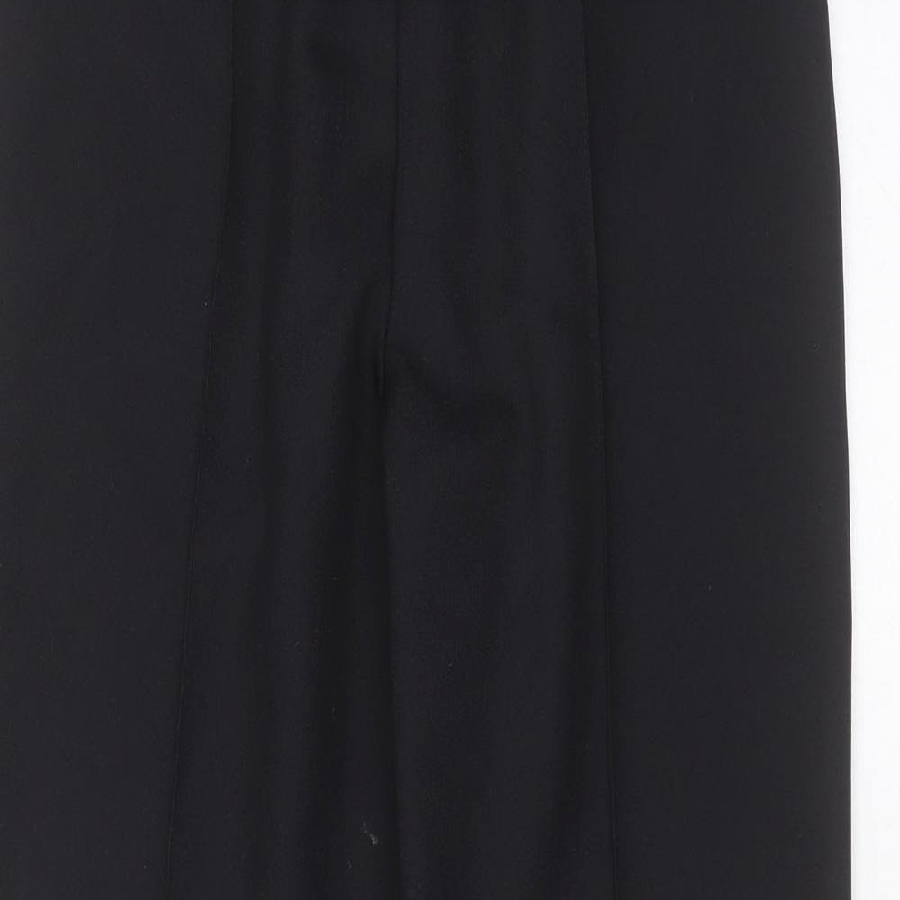 Soon Womens Black Herringbone Polyester Trousers  Size 10 L26 in Regular