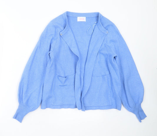 SAVIOR Womens Blue Round Neck  Viscose Cardigan Jumper Size M