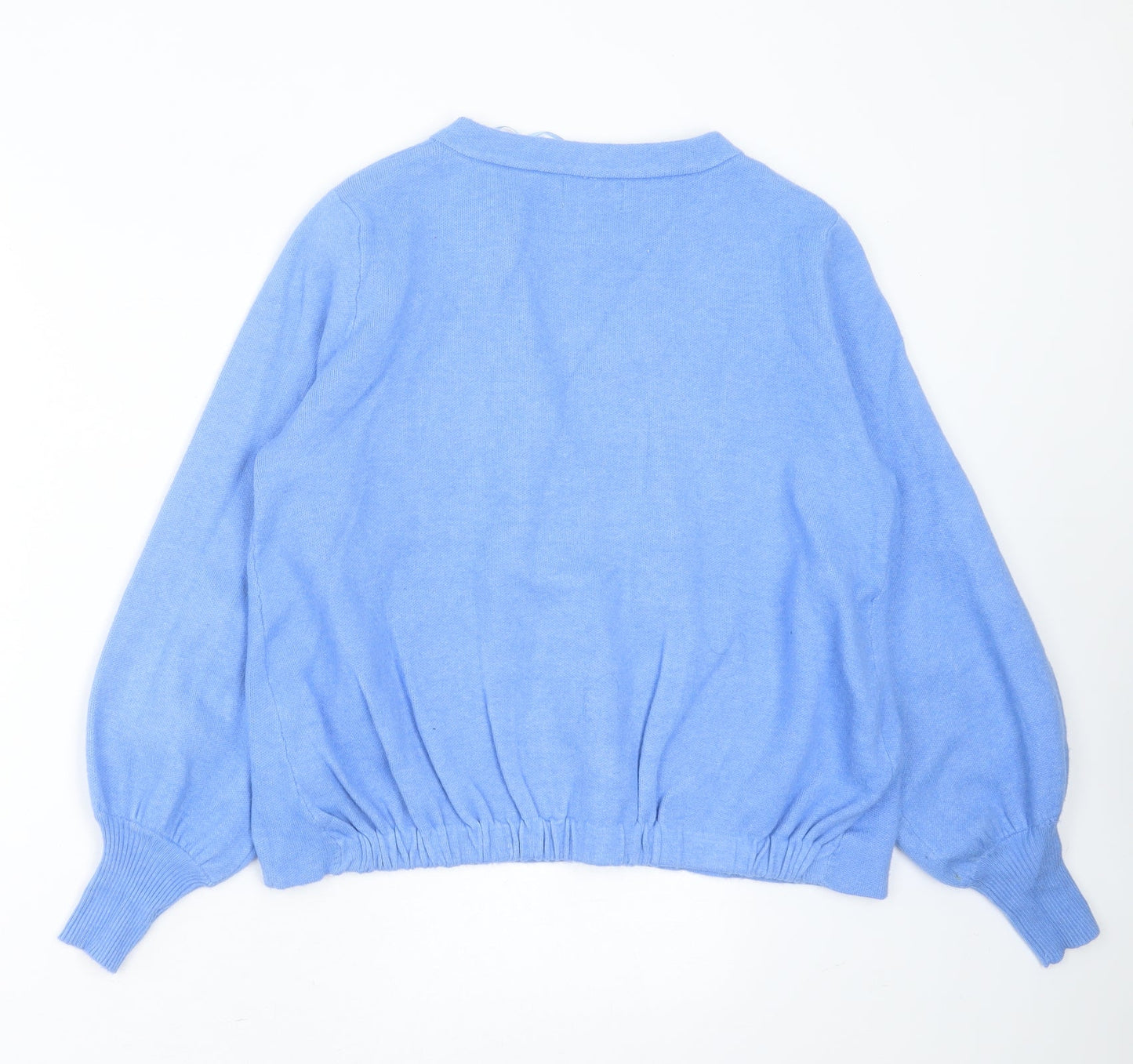SAVIOR Womens Blue Round Neck  Viscose Cardigan Jumper Size M