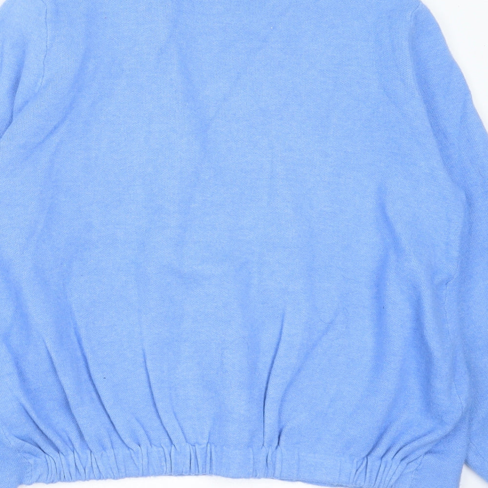 SAVIOR Womens Blue Round Neck  Viscose Cardigan Jumper Size M