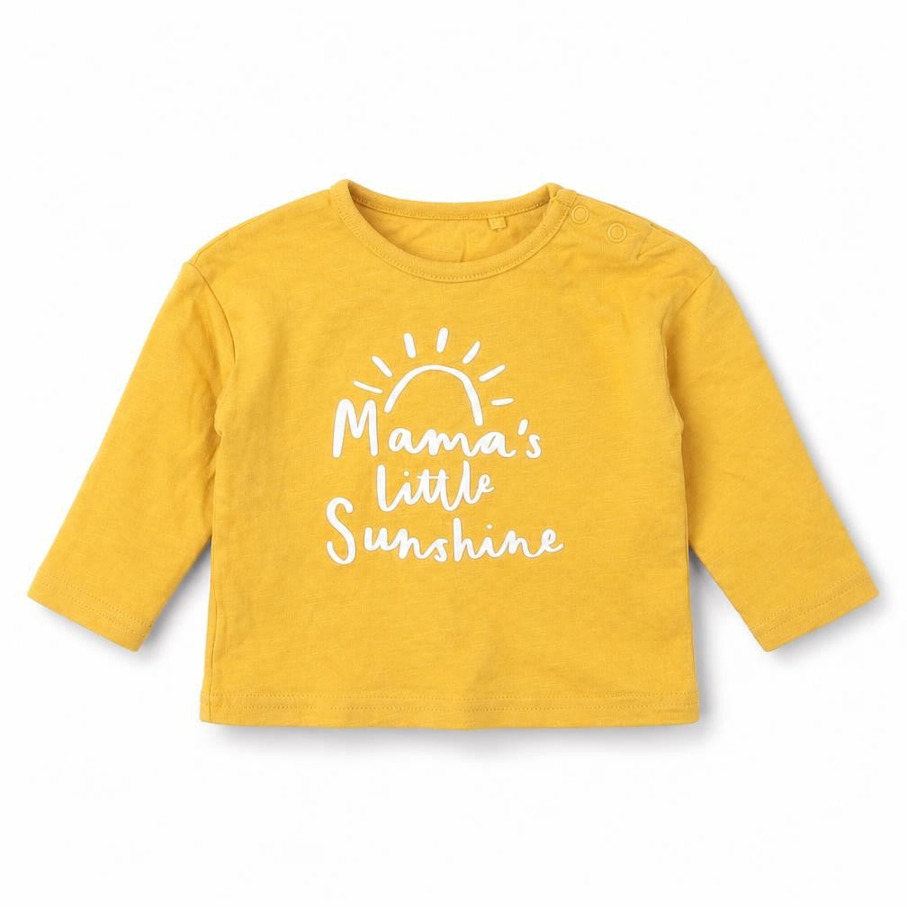 TU Baby Yellow  Cotton Basic T-Shirt Size 0-3 Months Round Neck  - mamas little sunshine