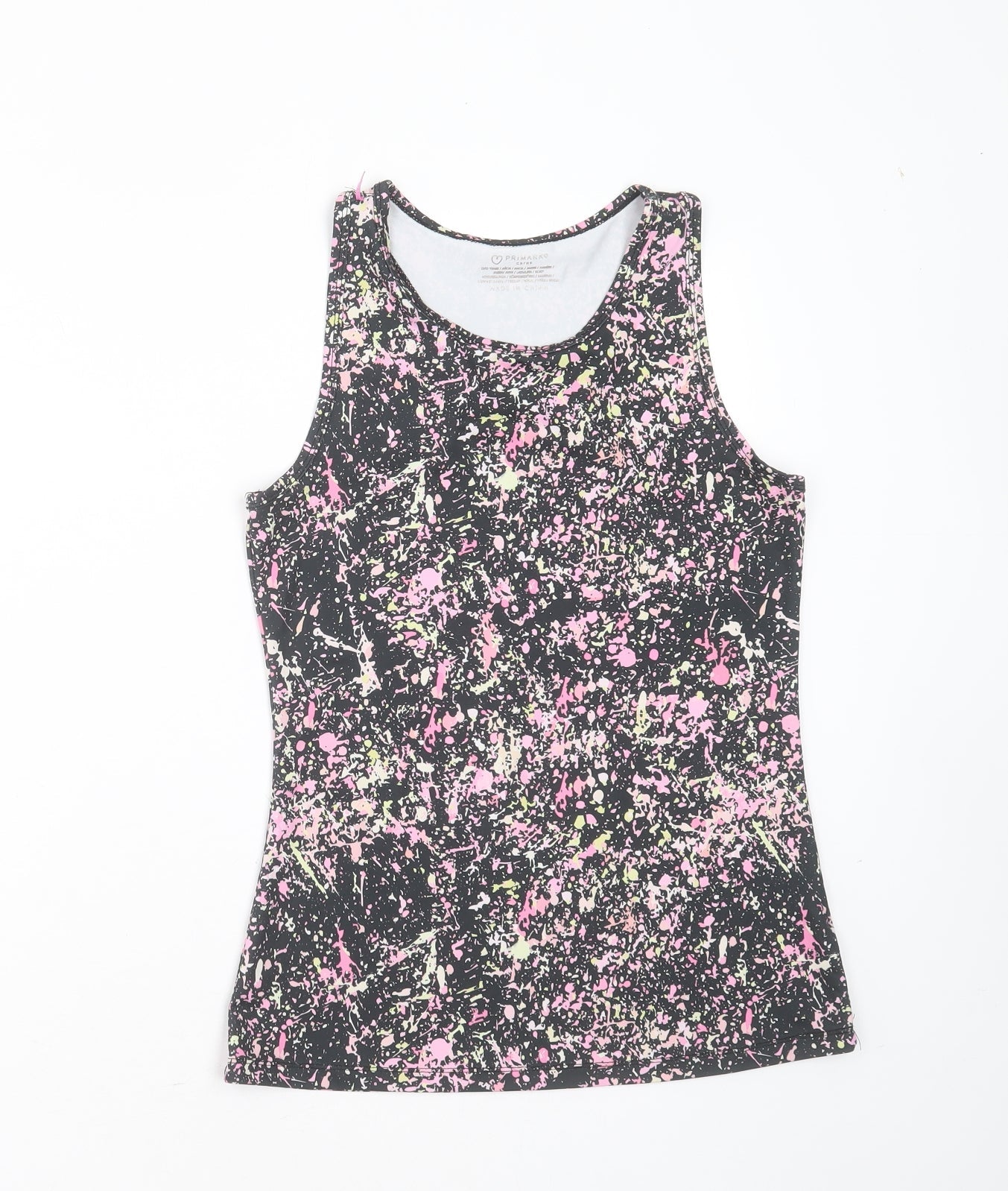 Primark Girls Black  Polyester Basic Tank Size 12-13 Years Round Neck  - active wear
