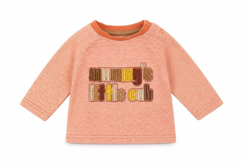 Nutmeg Baby Orange Striped Camel Basic T-Shirt Size 0-3 Months Round Neck  - mummy's little cub