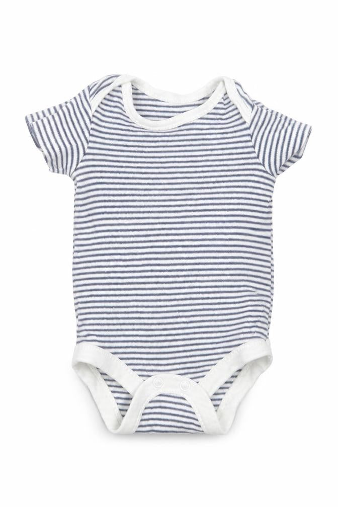 TU Baby Blue Striped Cotton Babygrow One-Piece Size Newborn