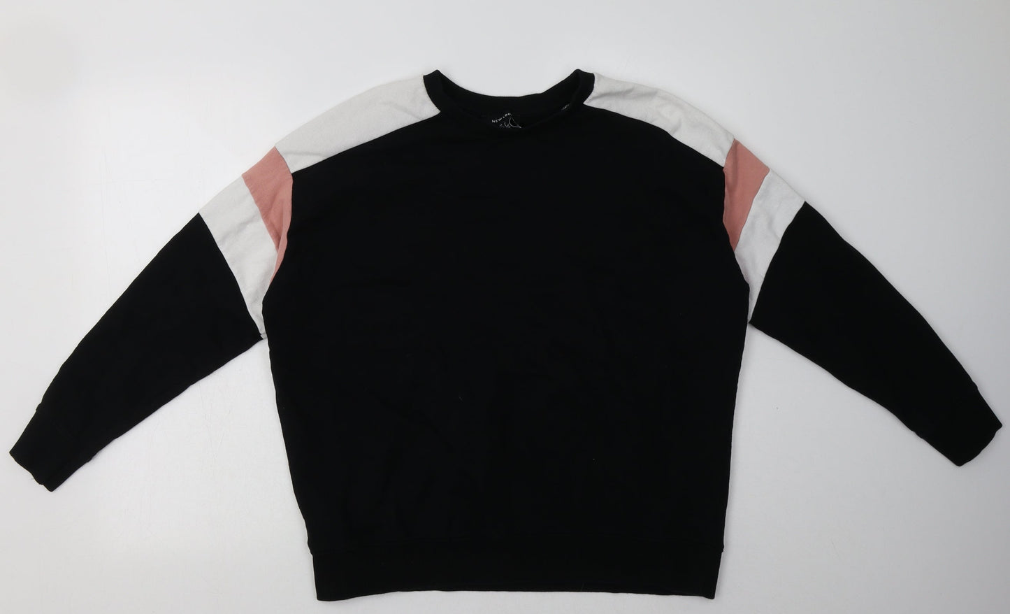 New London Womens Black Striped Cotton Pullover Sweatshirt Size S  Pullover