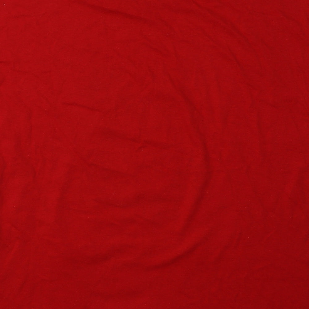casual classics Mens Red  Cotton  T-Shirt Size L Crew Neck  - Christmas