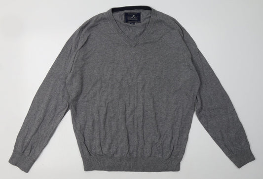 Stone Bay Mens Grey  Cotton Pullover Sweatshirt Size L