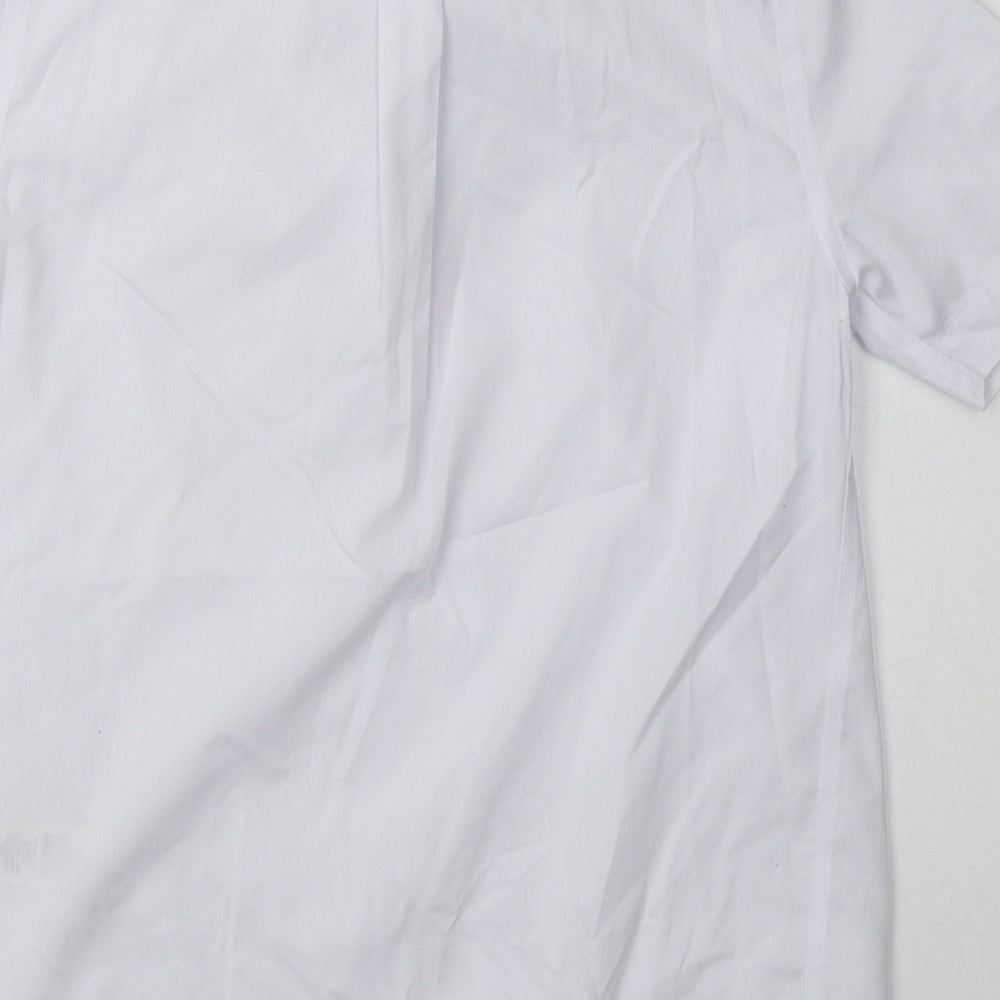 Marks and Spencer Boys White  Polyester Basic Button-Up Size 10-11 Years Collared Button - School Wear
