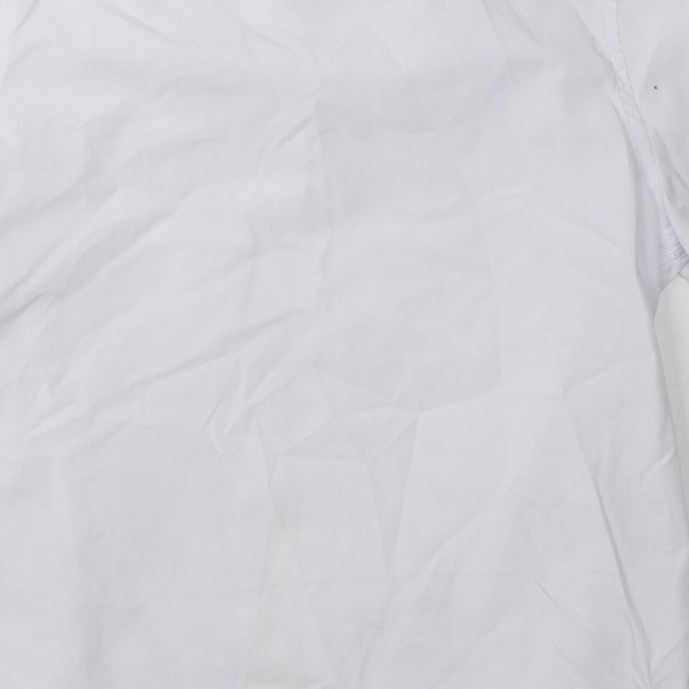 Marks and Spencer Boys White  Polyester Basic Button-Up Size 8-9 Years Collared Button - School Wear