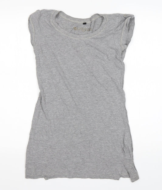 Preworn Womens Grey  Cotton Basic T-Shirt Size 8 Round Neck