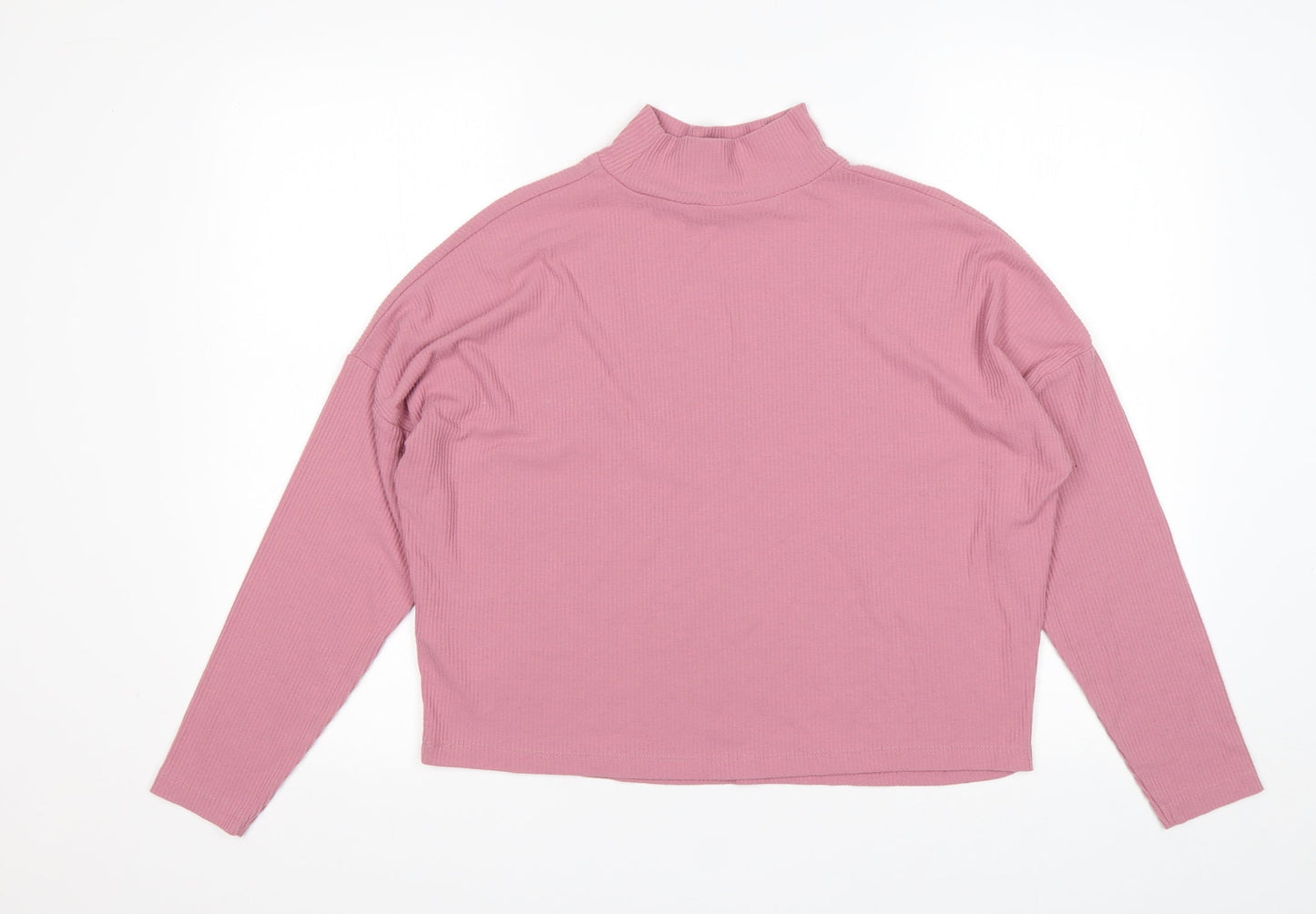 Red Herring Womens Pink Mock Neck  Polyester Pullover Jumper Size 8