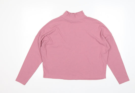 Red Herring Womens Pink Mock Neck  Polyester Pullover Jumper Size 8