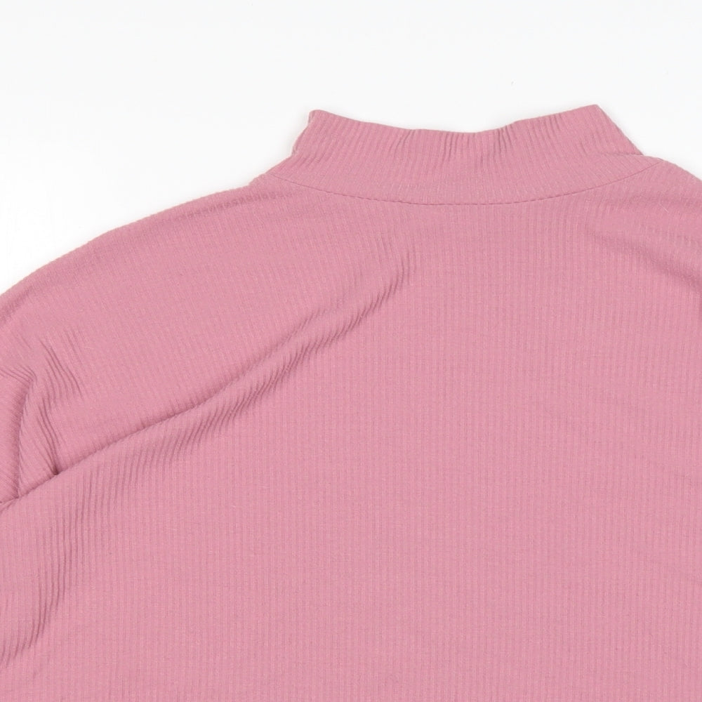 Red Herring Womens Pink Mock Neck  Polyester Pullover Jumper Size 8