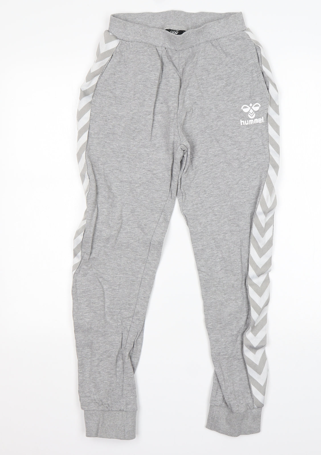 Hummel Mens Grey  Cotton Sweatpants Trousers Size XS L24 in Regular
