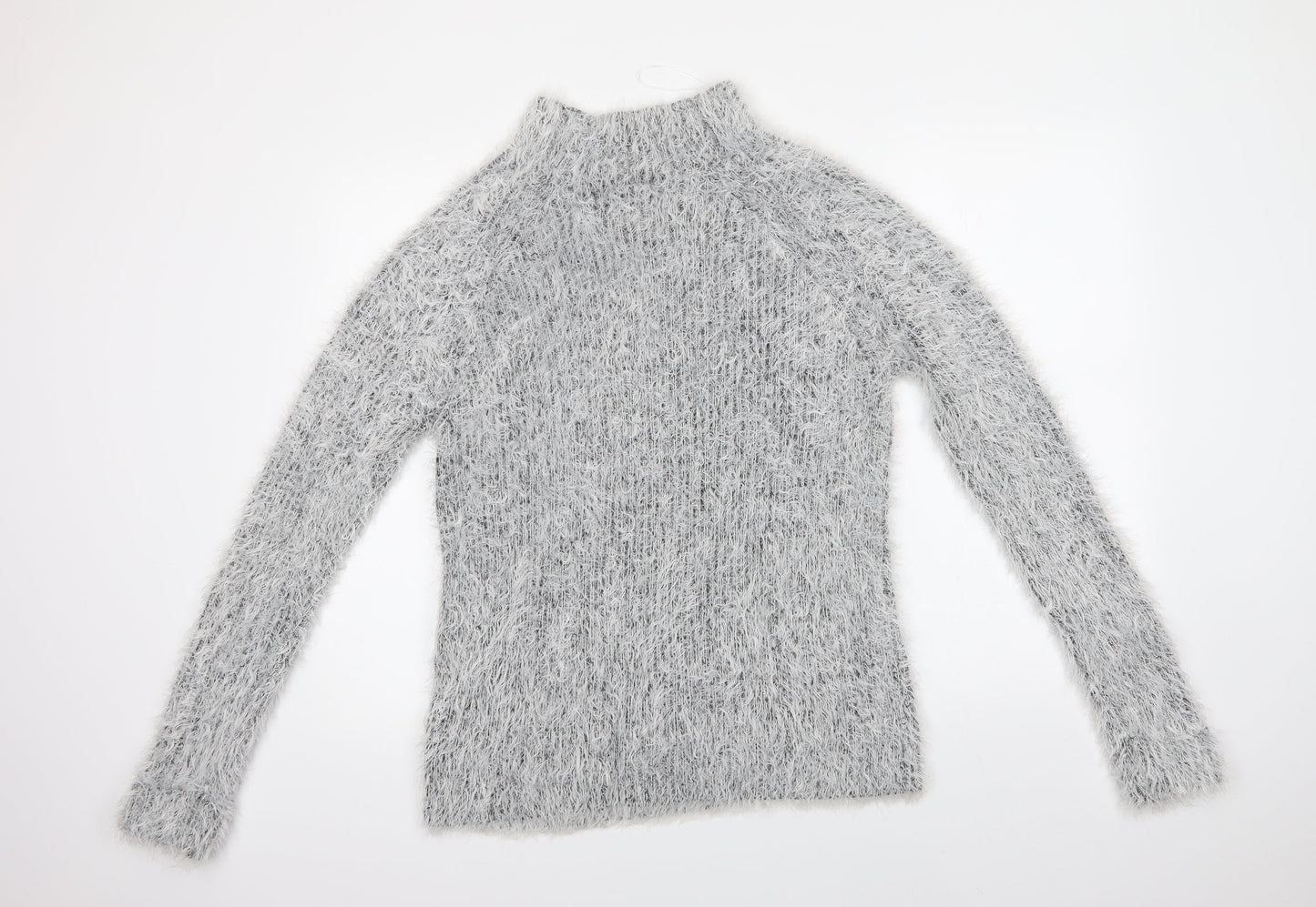 Bellfield Womens Grey Mock Neck  Nylon Pullover Jumper Size 10