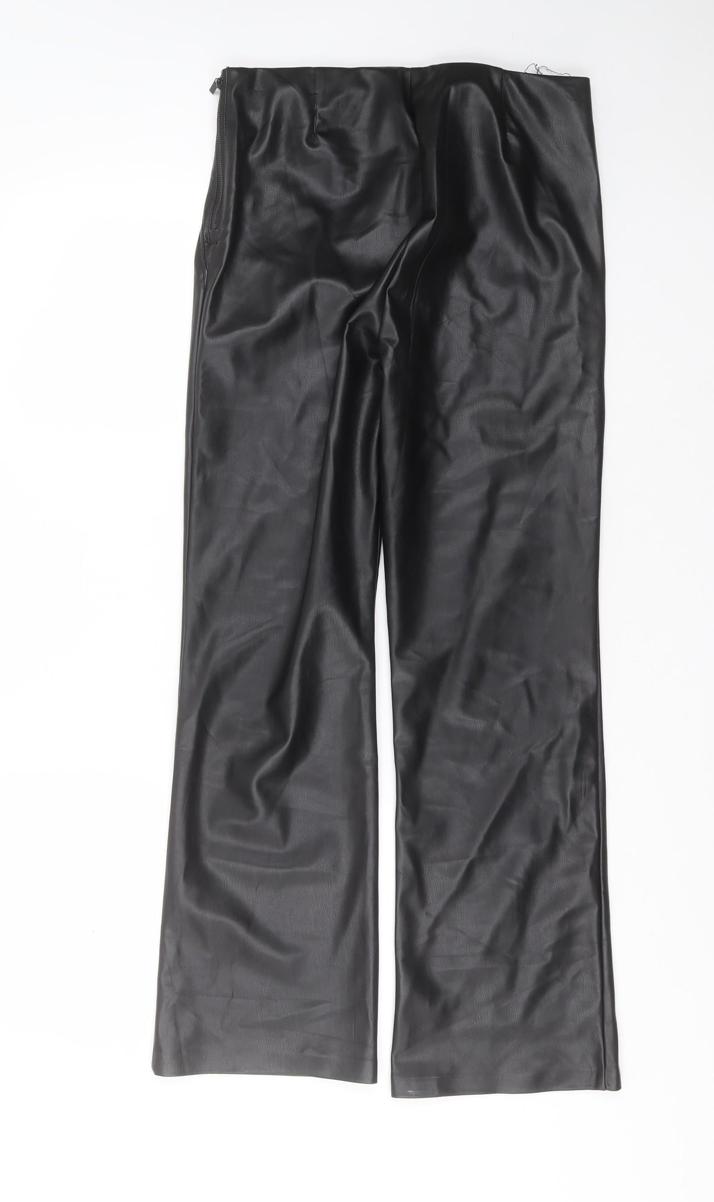 Preworn Womens Black  Polyurethane Trousers  Size 30 in L29 in Regular